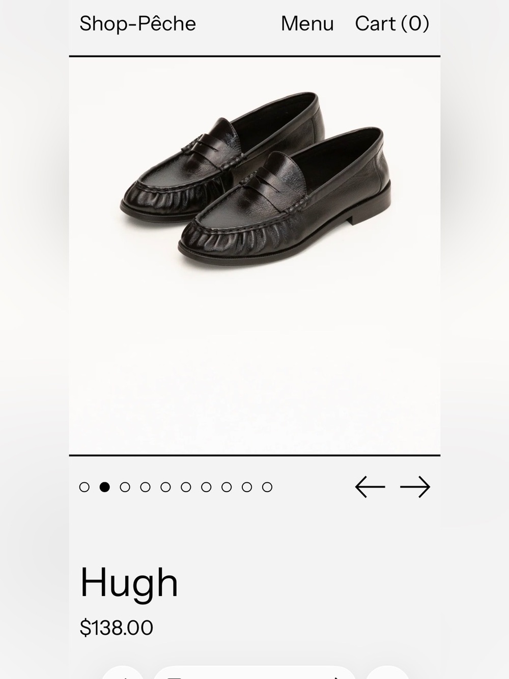 Peche Hugh Black Leather Penny Loafers